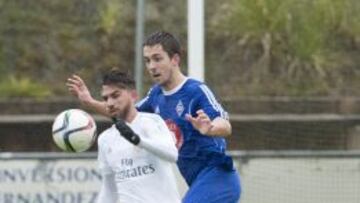 Mayoral, durante el encuentro de este domingo ante el Amorebieta.