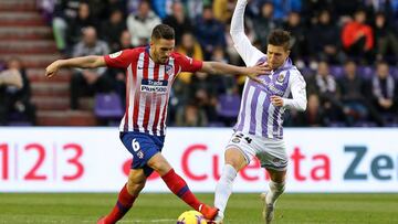 Keko, jugador del Valladolid, y Koke, del Atlético de Madrid, durante un partido de LaLiga.