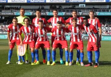 Once del Atlético contra el Victory de Melbourne.