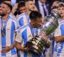 Una fiesta en el vestidor de Argentina tras ganar la Copa América