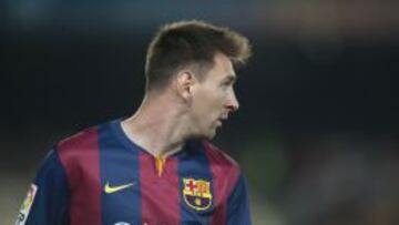 Messi, en un gesto en el partido ante el Eibar.