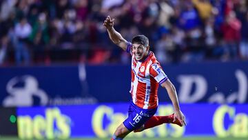 Javier Guemez celebrates his goal 1-0 of San Luis during the game Atletico San Luis vs Puebla, corresponding to Round 05 of the Torneo Clausura 2023 of the Liga BBVA MX, at Alfonso Lastras Stadium, on February 02, 2023.
<br><br>
Javier Guemez celebra su gol 1-0 de San Luis durante el partido Atletico San Luis vs Puebla, Correspondiente a la Jornada 05 del Torneo Clausura 2023 de la Liga BBVA MX, en el Estadio Alfonso Lastras, el 02 de Febrero de 2023.