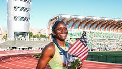 Una medallista olímpica estadounidense visita Chile: esta es la razón