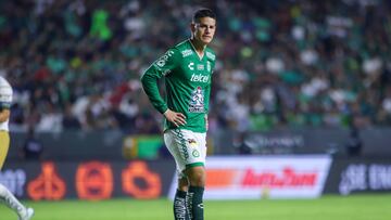 James Rodriguez of Leon during the 13th round match between Leon and Pumas UNAM as part of the Liga BBVA MX, Torneo Clausura 2025 at Nou Camp Stadium, on March 30, 2025 in Leon, Guanajuato, Mexico.