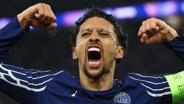Marquinhos celebra el pase del PSG a la semifinal de Champions.