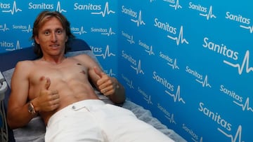 Modric al pasar las pruebas físicas.