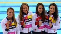 Mireia Belmonte, Melanie Costa, F&aacute;tima Gallardo y Patricia Castro. 