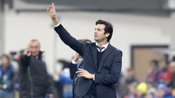 Solari, en un momento del 0-5 del Madrid ante el Viktoria en Champions.