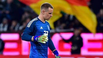 Ter Stegen en un partido amistoso contra Serbia