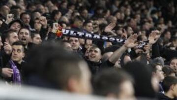 Imagen de la Grada Joven del Real Madrid del partido de vuelta de cuartos de Copa ante el Espanyol.