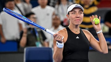 Jessica Pegula, tras ganar a Aryna Sabalenka en Wuhan.