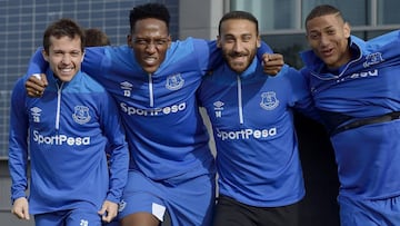 El defensa colombiano Yerry Mina realizó otro entrenamiento con Everton, que el próximo domingo 23 de septiembre jugará contra Arsenal por Premier League