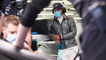 Valtteri Bottas durante el test de Mercedes en Silverstone.