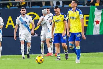 Lucas Prez celebra el 2-3 el otro da frente al Cdiz CF en el Nuevo Mirandilla.