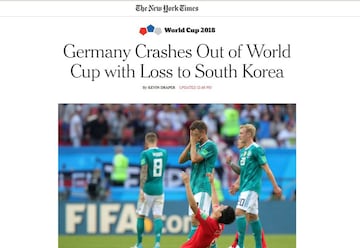 La prensa internacional reportó así la eliminación de Alemania