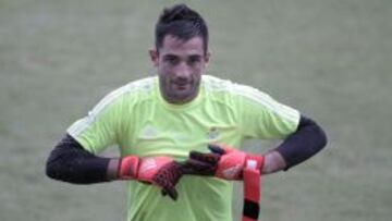 Ad&aacute;n, durante un entrenamiento. 