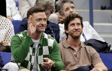 Justin Timberlake durante la final del US Open entre Novak Djokovic y Daniil Medvedev en el USTA Billie Jean King National Tennis Center.