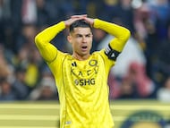 RIYADH, SAUDI ARABIA - JANUARY 26: Cristiano Ronaldo of team Al-Nassr FC during the Saudi Pro League game between Al Nassr and Al Taawoun at Al Awwal Park on January 26, 2026 in Riyadh, Saudi Arabia. (Photo by Abdullah Ahmed/Getty Images)