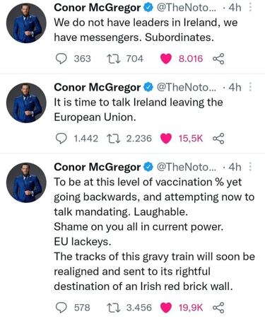 McGregor: "Obligar a alguien a inyectarse algo es incorrecto"