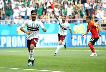 Los rostros de la celebración del gol de Carlos Vela