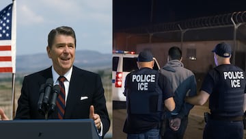 Reagan speech, ICE deportation - artist's impression