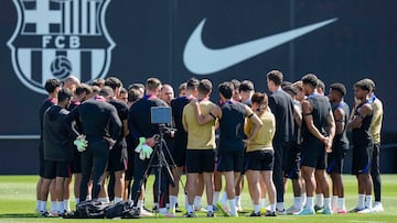 Una imagen del entrenamiento de este lunes.