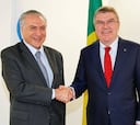 Thomas Bach visita con Michel Temer el Parque Olímpico