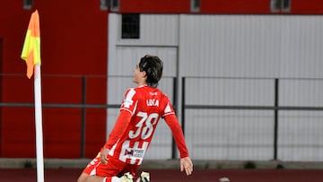 Luka Romero, celebrando uno de sus goles al Atlético de Madrid.