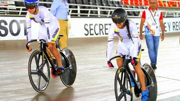 Mariana Paj&oacute;n y Martha Bayona en ciclismo de Pista