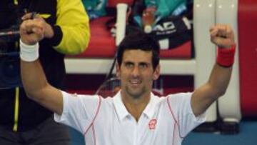 Novak Djokovic al acabar el partido de semifianles en el que se impuso a Richard Gasquet.