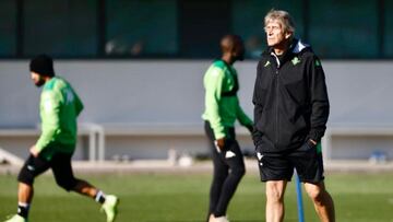 Pellegrini, en un entrenamiento.