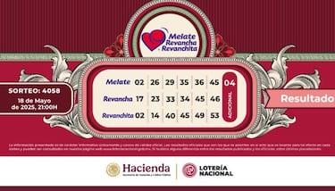 Resultados Melate: números que cayeron hoy y premios del sorteo 4058 | 18 de mayo del 2025