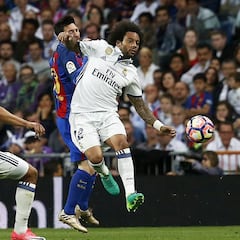 Messi tuvo que ser suturado por el codazo de Marcelo
