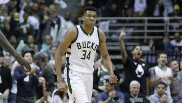 Giannis Antetokoumpo durante un partido de la pasada temporada con los Milwaukee Bucks.