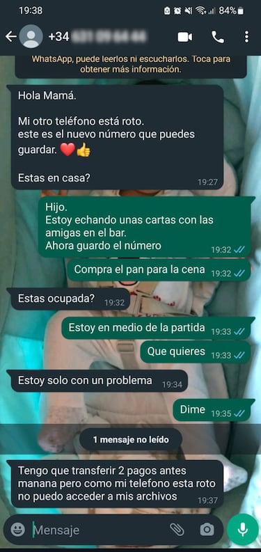 La nueva estafa que corre por WhatsApp: pedirte dinero haciéndose pasar por un familiar