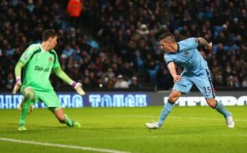 Manchester City celebró ante Sunderland en la Premier League. 