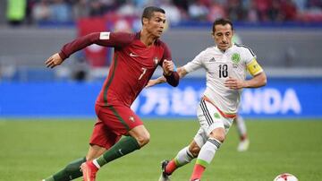 Cristiano, seen here in action against Mexico, helped Portugal to third place at the Confederations Cup.