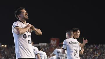 Henry Martin celebrates his goal 0-1 of America during the game Atletico San Luis vs America, corresponding to Round 07 of the Torneo Clausura 2023 of the Liga BBVA MX, at Alfonso Lastras Stadium, on February 14, 2023.
<br><br>
Henry Martin celebra su gol 0-1 de America durante el partido Atletico San Luis vs America, Correspondiente a la Jornada 07 del Torneo Clausura 2023 de la Liga BBVA MX, en el Estadio Alfonso Lastras, el 14 de Febrero de 2023.