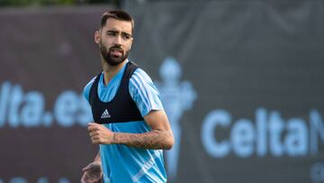 Brais M&eacute;ndez, durante un entrenamiento del Celta en A Madroa.