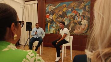Diego Domínguez, en una charla en el Hotel Mencey de Santa Cruz de Tenerife dentro del ciclo ‘Isla Olímpica’.