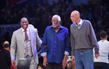 Magic Jonhson, Bill Russell y Kareem-Abdul Jabbar