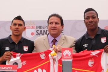 Daniel Angulo y Yeison Gordillo fueron presentados como refuerzos de Santa Fe