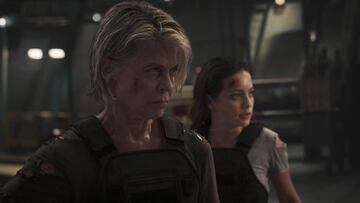 Imagen lanzada por Paramount Pictures en donde se aprecia a Linda Hamilton y Natalia Reyes en "Terminator: Dark Fate.", 2019.