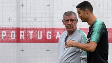 Fernando Santos y Cristiano hablan tras un entrenamiento