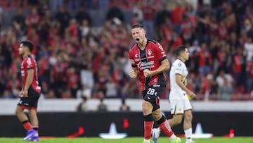 during the 5th round match between Atlas and Pumas UNAM as part of the Liga BBVA MX, Torneo Clausura 2026 at Jalisco Stadium, on February 07, 2026 in Guadalajara, Jalisco, Mexico.