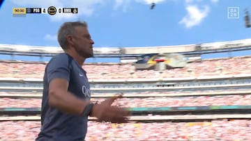 La celebración final de Luis Enrique del 4-0 que no se vio en T5 porque se fueron a publicidad