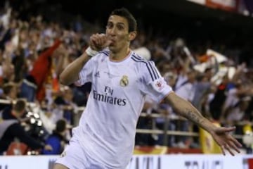 million euros) to sign Argentina midfielder Angel Di Maria from Real Madrid according to British media reports on Monday, August 25, 2014. Several media outlets, including the BBC, reported that United have finally sealed a deal for Di Maria after several days of negotiations with the Spanish club.  AFP PHOTO/ CESAR MANSO