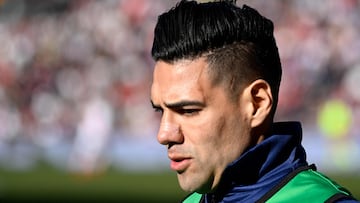 Falcao García en entrenamiento de Rayo Vallecano en España.