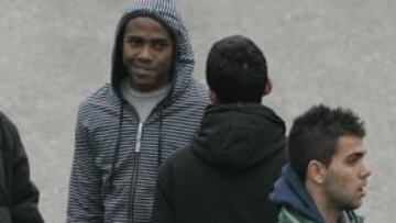 <b>CARIACONTECIDO. </b>Elías, ayer, tras conocer que no tenía el tránsfer.