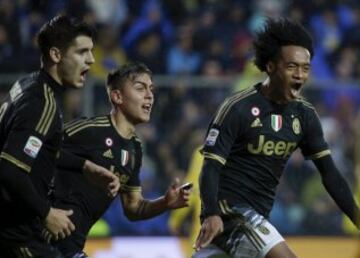 Juan Guillermo Cuadrado abrió el marcador para la Juventus en un cerrado partido frente a Frosinone.